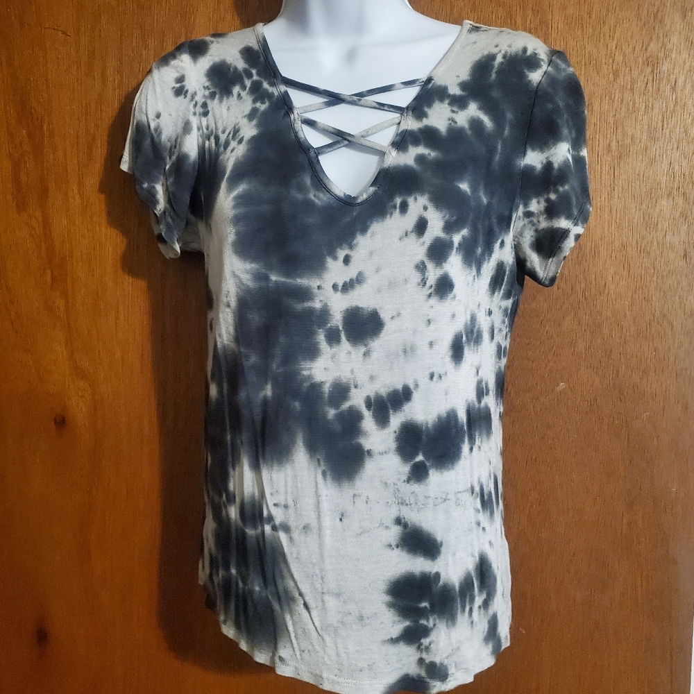 Tie-Dye V-Neck Lace Up Women's Top